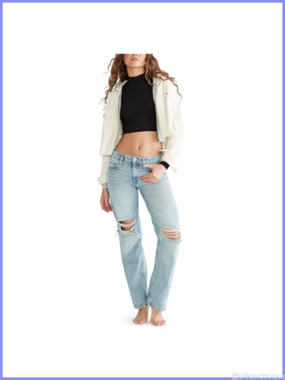 Low Rise Baggy Straight Leg Jeans Recycled Cotton Rigid Denim
